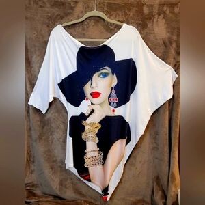 Asymmetric Rhinestone Top Size L